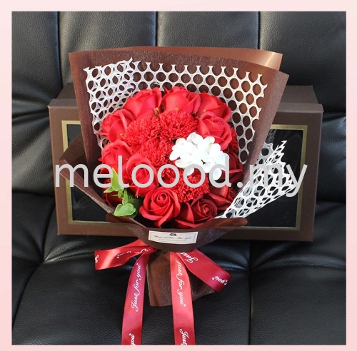 Flower Set With Box - 19pcs (Red)     