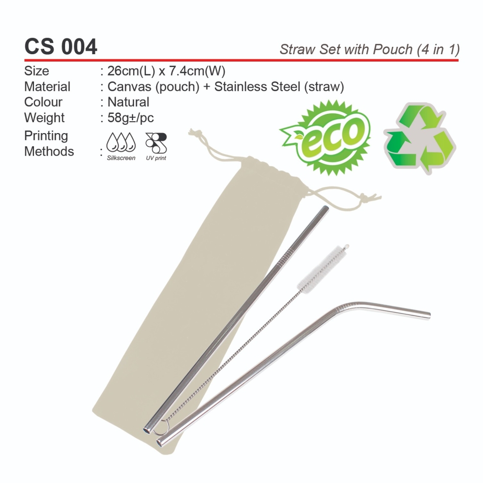CS 004 (Straw Set with Pouch) (4in1) (A)