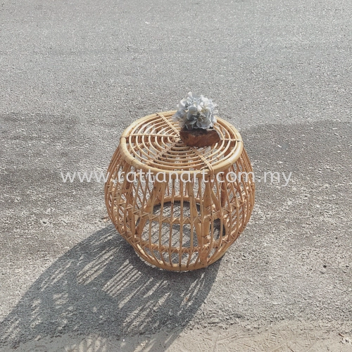 RATTAN SIDE TABLE DRUM