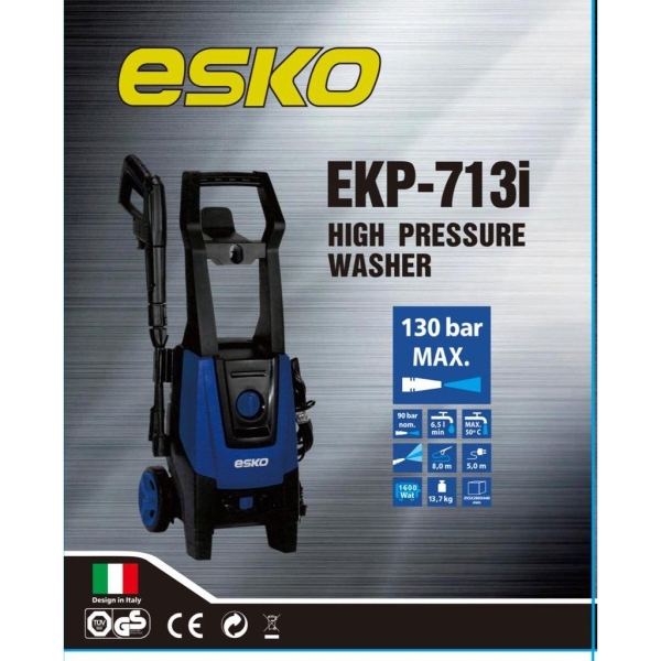 ESKO EKP-713I High Pressure Cleaner / Washer ,130BAR 6.5L/Min 1600W Induction Motor  Pressure Washer (Electric & Gasoline & Petrol)  Water Pump Selangor, Malaysia, Kuala Lumpur (KL), Seri Kembangan, Setapak, Kajang Supplier, Suppliers, Supply, Supplies | Knight Auto Sdn Bhd