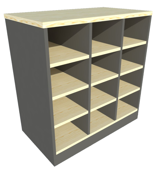 Low Cabinet Pigeon Hole (Maple + Graphite) Low Cabinet Pigeon Hole Cabinets Loose Furniture Johor Bahru (JB), Malaysia, Iskandar Supplier, Suppliers, Supply, Supplies | PSB Decoration Sdn Bhd
