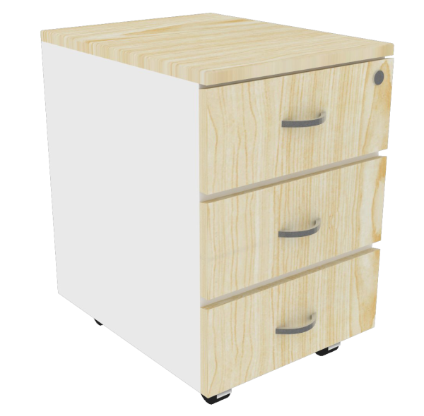 Mobile Pedestal 3D (Maple + White) Mobile Pedestal Cabinets Loose Furniture Johor Bahru (JB), Malaysia, Iskandar Supplier, Suppliers, Supply, Supplies | PSB Decoration Sdn Bhd