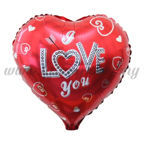 18inch Foil Balloon Heart Shape - I "Love" You (18FB-QX723)