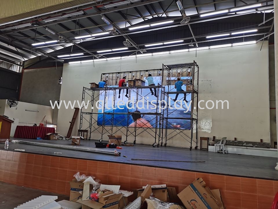 Primary School Stage Background LED TV Screen - SJKC Senai Primary School  Hall Stage Effect LED Display