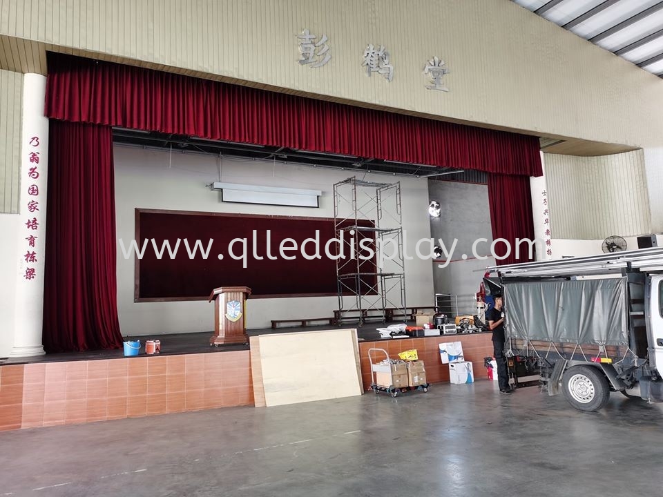 Primary School Stage Background LED TV Screen - SJKC Senai Primary School  Hall Stage Effect LED Display