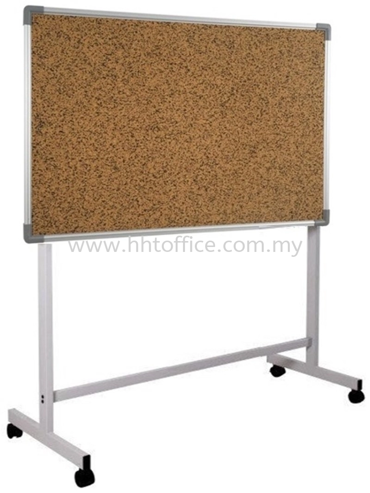 Aluminium Frame Cork Board with Mobile Stand  