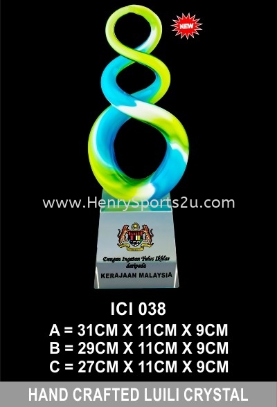 ICI 038 HAND CRAFTED LUILI CRYSTAL LuiLi Trophy Trophy Award Trophy, Medal & Plaque Kuala Lumpur (KL), Malaysia, Selangor, Segambut Services, Supplier, Supply, Supplies | Henry Sports