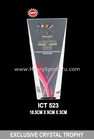 ICT 523 EXCLUSIVE CRYSTAL TROPHY A  Crystal Trophy Trophy Award Trophy, Medal & Plaque Kuala Lumpur (KL), Malaysia, Selangor, Segambut Services, Supplier, Supply, Supplies | Henry Sports