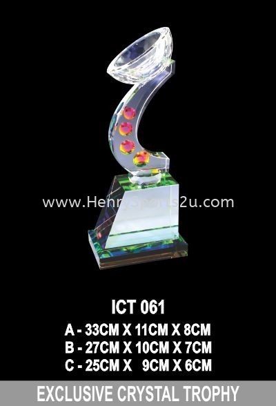 ICT 061 EXCLUSIVE CRYSTAL TROPHY Crystal Trophy Trophy Award Trophy, Medal & Plaque Kuala Lumpur (KL), Malaysia, Selangor, Segambut Services, Supplier, Supply, Supplies | Henry Sports