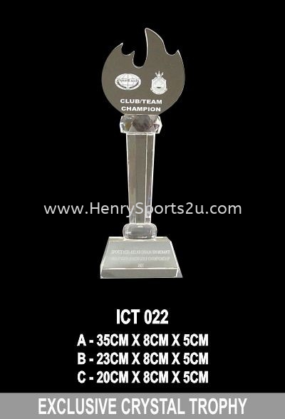 ICT 022 EXCLUSIVE CRYSTAL TROPHY Crystal Trophy Trophy Award Trophy, Medal & Plaque Kuala Lumpur (KL), Malaysia, Selangor, Segambut Services, Supplier, Supply, Supplies | Henry Sports