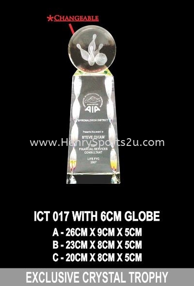 ICT 017 EXCLUSIVE CRYSTAL TROPHY GLOBE Crystal Trophy Trophy Award Trophy, Medal & Plaque Kuala Lumpur (KL), Malaysia, Selangor, Segambut Services, Supplier, Supply, Supplies | Henry Sports