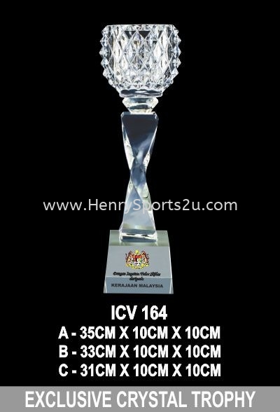 ICV 164 EXCLUSIVE CRYSTAL TROPHY Crystal Trophy Trophy Award Trophy, Medal & Plaque Kuala Lumpur (KL), Malaysia, Selangor, Segambut Services, Supplier, Supply, Supplies | Henry Sports