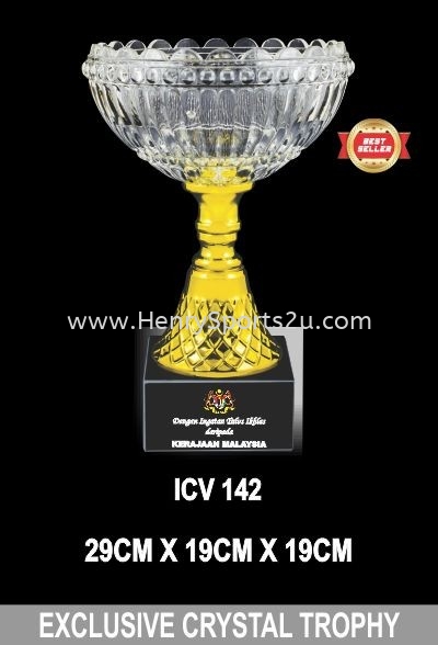 ICV 142 EXCLUSIVE CRYSTAL TROPHY Crystal Trophy Trophy Award Trophy, Medal & Plaque Kuala Lumpur (KL), Malaysia, Selangor, Segambut Services, Supplier, Supply, Supplies | Henry Sports