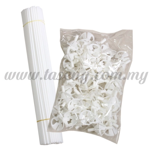 Balloon Stick White Colour 100pcs (P-BS100)