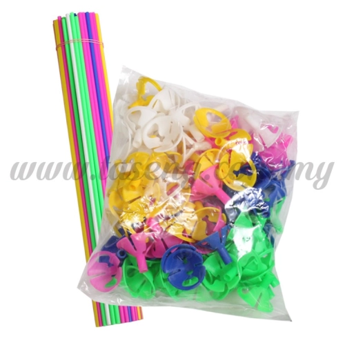 Balloon Stick Mix Colour 100pcs (P-BS-100M)