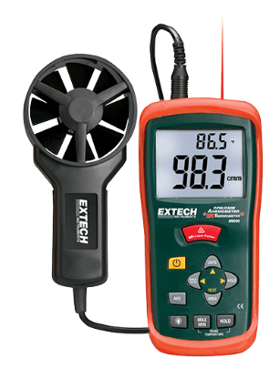 AN200: CFM/CMM Mini Thermo-Anemometer with built-in InfraRed Thermometer