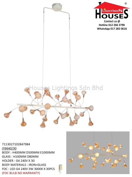 HANGING 6640-30 JY Dining Pendant Indoor Pendant Light  Pendant Light Selangor, Malaysia, Kuala Lumpur (KL), Puchong Supplier, Suppliers, Supply, Supplies | Houses Lightings Sdn Bhd