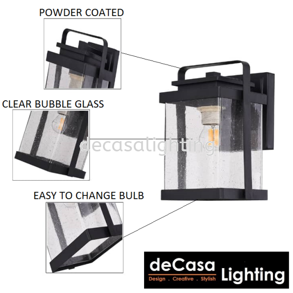 Outdoor Wall Light (2351-BK) Outdoor Wall Light OUTDOOR LIGHT Selangor, Kuala Lumpur (KL), Puchong, Malaysia Supplier, Suppliers, Supply, Supplies | Decasa Lighting Sdn Bhd