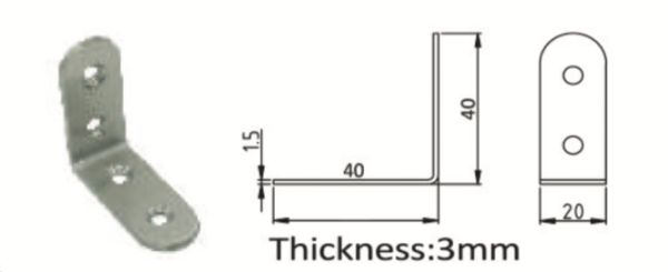 1-1/2" STAINLESS STEEL L BRACKET Interior Fitting & Bracket Selangor, Malaysia, Kuala Lumpur (KL), Sungai Buloh Supplier, Suppliers, Supply, Supplies | Alive Hardware Trading (M) Sdn Bhd