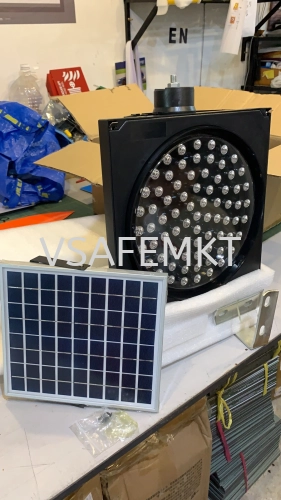 Solar Warning LED Light Blue Color Dia 300mm