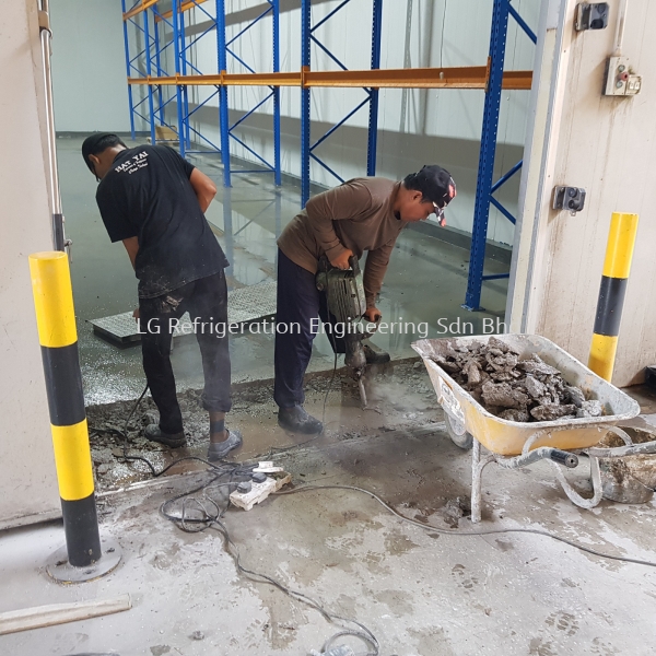 Floor Hacking Cold Room Repair Work Kuala Lumpur (KL), Malaysia, Selangor, Damansara Service, Supplier, Supply, Installation | LG Refrigeration Engineering Sdn Bhd