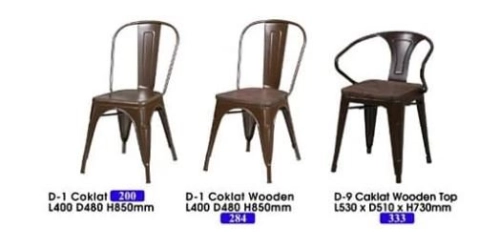 ERICA Metal Dining Chair - D-1 & D-9