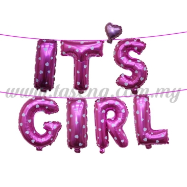 17inch It's Girl Foil Balloon Set *Pink (FB-BY-S1701P)