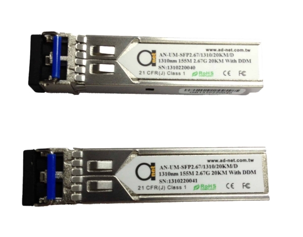 SFP modules, SM, 10-20km, 155M, LC connector 155 Mbit/s SFP Modules Fiber Modules AD-Net Selangor, Malaysia, Kuala Lumpur (KL), Petaling Jaya (PJ) Supplier, Suppliers, Supply, Supplies | Catacomm Corporation Sdn Bhd