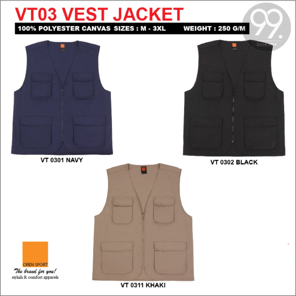 VT03  Vest Apparel Ready Make Products Selangor, Malaysia, Kuala Lumpur (KL), Kajang Uniform, Manufacturer, Supplier, Supply | 99 Uniform Factory Sdn Bhd