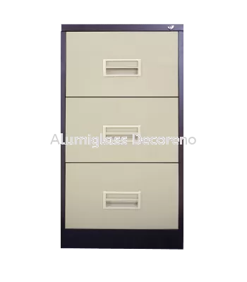 3 Drawer Filing Cabinet with Recess Handle