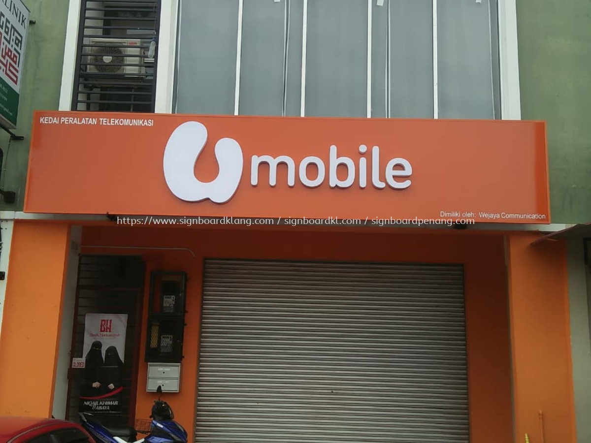 U Mobile 3d Led Channel Box Up Lettering Signage At Kota Damansara Pj Kuala Lumpur 3d