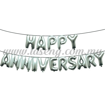 17inch Happy Anniversary Foil Balloon Set *Silver (FB-WD-S1703S)