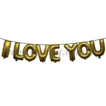 17inch I Love You Foil Balloon Set *Gold (FB-WD-S1702G)
