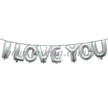 17inch I Love You Foil Balloon Set *Silver (FB-WD-S1702S)