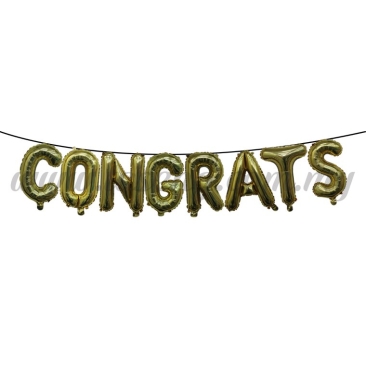 18inch Congrats Foil Balloon Set *Gold (FB-MC-T018)