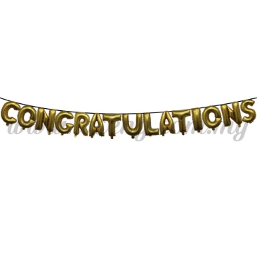 17inch Congratulations Foil Balloon Set *Gold (FB-OC-S1701G)