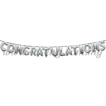17inch Congratulations Foil Balloon Set *Silver (FB-OC-S1701S)