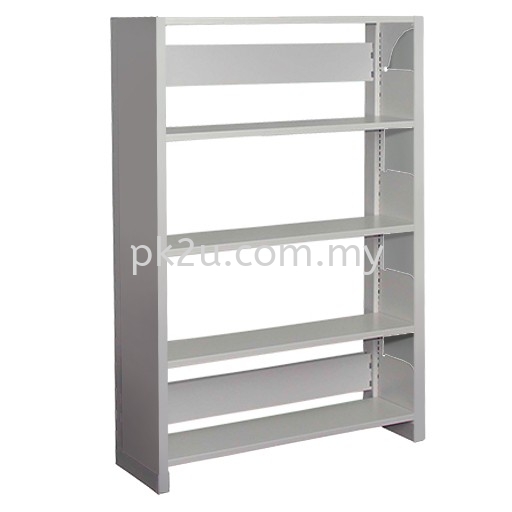 SSLS-4L-SP-A1 - Single Sided Library Shelving With Steel End Panel (4 Shelves) Library Shelving Library Shelving / Library Equipment Steel Furniture Johor Bahru (JB), Malaysia Supplier, Manufacturer, Supply, Supplies | PK Furniture System Sdn Bhd