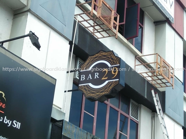 bar 29 custom made shape double side light box Round Shape Light Box Kuala Lumpur (KL), Malaysia Pembinaan, Pasang, Pembekal | Great Sign Advertising (M) Sdn Bhd