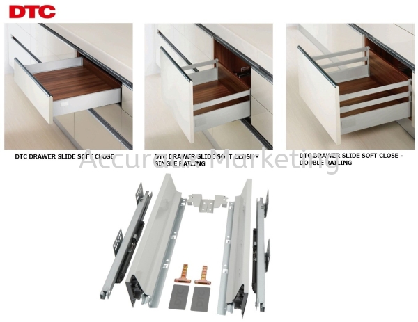 DTC Drawer Slide  With Soft Close 05. FULL EXTENSION RUNNER Selangor, Malaysia, Kuala Lumpur (KL), Sungai Buloh Supplier, Distributor, Supply, Supplies | Accuraux Marketing Sdn Bhd