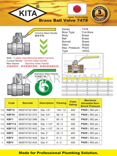 BRASS BALL VALVE 747#