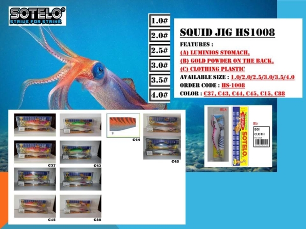 HS 1008 SQUID JIG LURE Selangor, Malaysia, Kuala Lumpur (KL), Klang Fishing, Supplier, Supply, Supplies | Kesan Kenangan Sdn Bhd