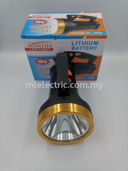 MINLITE ML-2688 10W LED RECHARGEABLE TORCH LIGHT RECHARGEABLE LAMP LED LIGHTING Selangor, Malaysia, Kuala Lumpur (KL), Batu Caves Supplier, Suppliers, Supply, Supplies | ML Electric Sdn Bhd