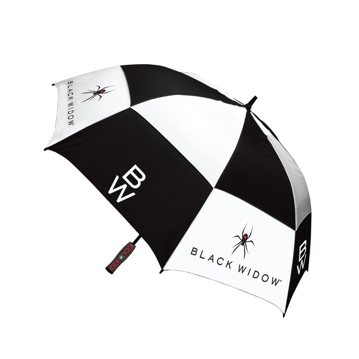 Black Widow Umbrella 68" Double Canopy Black/White