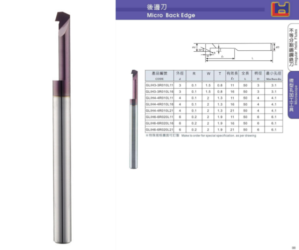 Micro Back Edge Carbide Micro Boring Tip Bars LH Malaysia, Johor, Melaka, Muar Supplier, Suppliers, Supply, Supplies | Novo Tooling Sdn Bhd