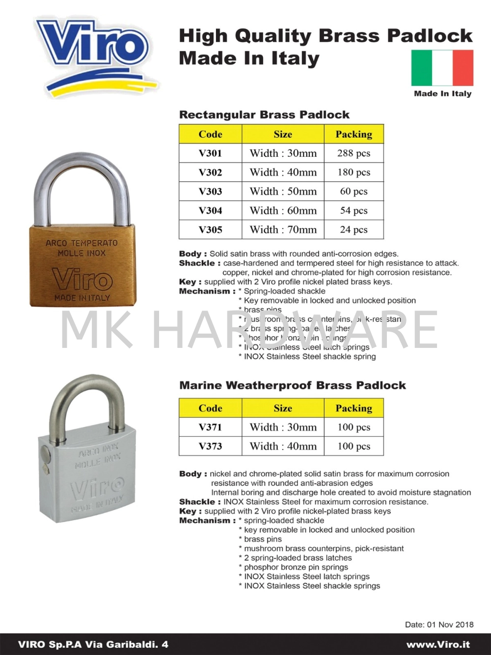 SOLID BRASS PADLOCK