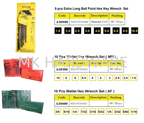 HEX WRENCH SET