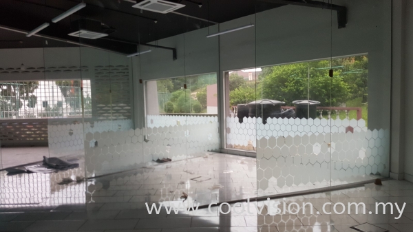 Die-cut Frosted Film With Honey Comb Frosted Film @ Shah Alam ( University Mara ) Frosted Film Shah Alam, Selangor, Malaysia. Installation, Supplies, Supplier, Supply | Cool Vision Solar Film Specialist