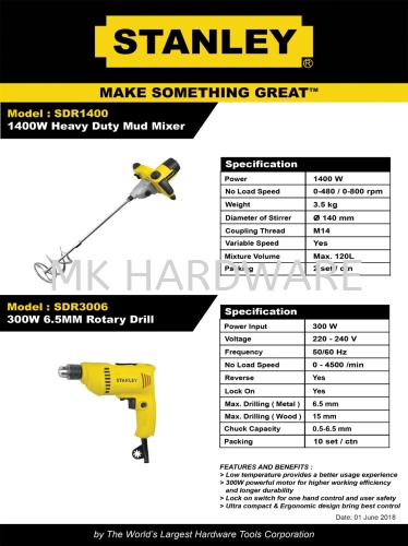 STANLEY HEAVY DUTY MUD MIXER / ROTARY DRILL