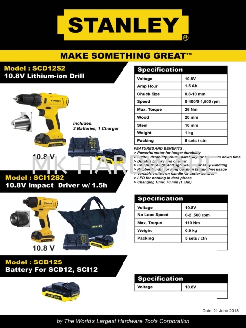 STANLEY LITHIUM ION DRILL / IMPACT DRIVER